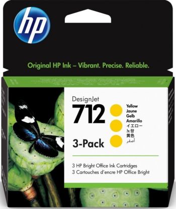 Купить расходный материал для принтеров HP No.712 DesignJet Т230/Т630 Yellow 3-Pack 29-ml (3ED79A) | Фото 1