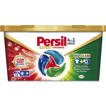 Купить стиральное средство Капсули для прання Persil 4in1 Discs Expert Stain Removal Deep Clean 11 шт (9000101802436) | Фото 1