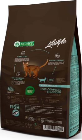 Сухий корм для котів Lifestyle Grain Free Adult з білою рибою 1.5кг (NPLS45959) | Фото 1