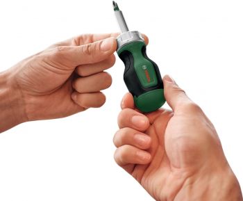 Викрутка з тріскачкою BOSCH на 6 насадок (1.600.A03.2UZ) Викрутка з тріскачкою BOSCH на 6 насадок (1.600.A03.2UZ) | Фото 2