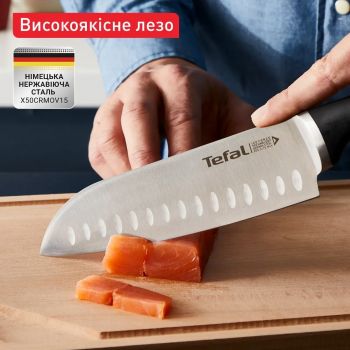 Купить набор кухонных ножей Набір ножів TEFAL Ice Force, 2шт, чорний (K232S224) | Фото 5