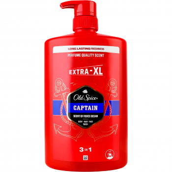 Гель для душу + шампунь Old Spice 3in1 Captain 1000 мл (8006540818824) | Фото 1