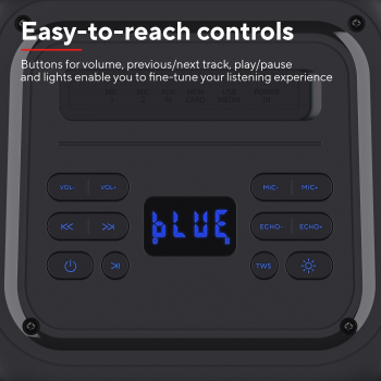 Портативна акустична система Trust Azura 50Вт, 1.0, ВТ 5.2, TWS, MP3, IPX4, RGB, Чорний | Фото 13