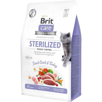 Сухий корм Brit Care Cat GF Sterilized Weight Control з качкою та індичкою 400 г | Фото 1
