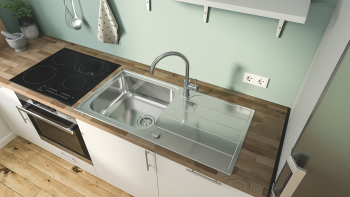 Купить смеситель для мойки Змішувач для кухні Grohe QuickFix Start Classic, довж.виливу - 223мм, поворотний, 1важіль, хром | Фото 5