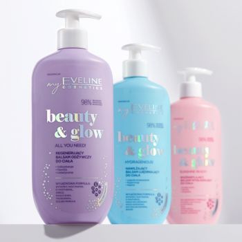 Лосьйон для тіла Eveline Beauty & Glow зволожуючий зміцнюючий 350 мл (5903416040484) | Фото 2