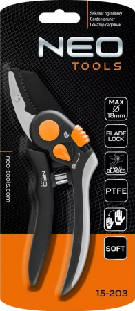 Купить секатор и сучкорез Секатор контактний Neo Tools, d леза 18мм, 200мм, 240г (15-203) | Фото 4