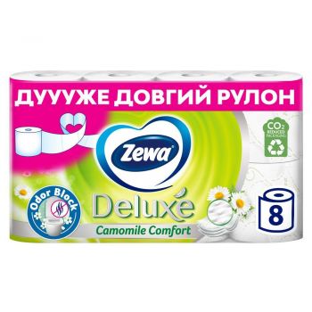 Папір туалетний ZEWA Deluxe Ромашка (білий) 8 шт (7322541171708) | Фото 1