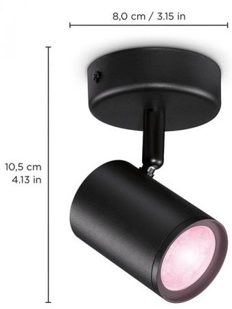 WiZ IMAGEO Spots 1х5W 2200-6500K RGB Wi-Fi черный (929002659001) WiZ IMAGEO Spots 1х5W 2200-6500K RGB Wi-Fi черный (929002659001) | Фото 4