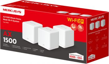 Система WiFi-Mesh MERCUSYS Halo H60X AX1500, 3xGE LAN/WAN, 3мод (HALO-H60X-3-PACK) | Фото 3