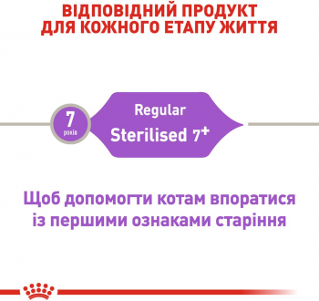 Сухий корм для стерилізованих кішок Royal Canin Sterilised 7+ старше 7 років 1.5кг (3182550784566) | Фото 9