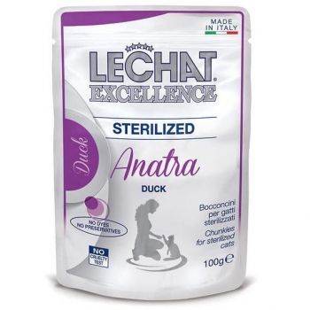 Вологий корм для стерилізованих кішок Monge LeChat Excellence з качкою 100 г (8009470061766) | Фото 1