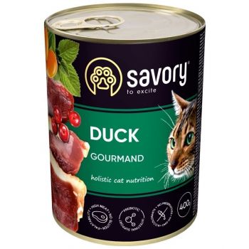 Вологий корм Savory Adult для вибагливих котів Качка 400г (4820232630624) Вологий корм Savory Adult для вибагливих котів Качка 400г (4820232630624) | Фото 1