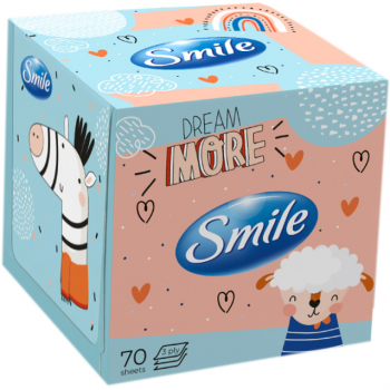 Купить салфетки Серветки косметичні SMILE 3 шари білі 70шт (4823071661996) | Фото 1