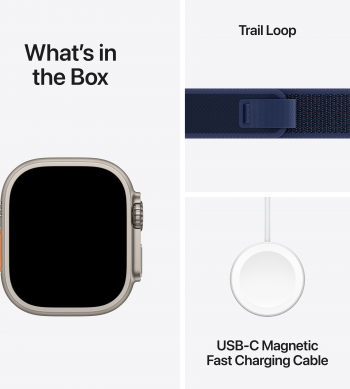 Годинник APPLE Watch Ultra 2 GPS + Cellular 49mm Natural Titanium Case with Blue Trail Loop - S/M (MX4J3UL/A) Годинник APPLE Watch Ultra 2 GPS + Cellular 49mm Natural Titanium Case with Blue Trail Loop - S/M (MX4J3UL/A) | Фото 9
