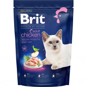 Сухий корм для дорослих кішок Brit Premium by Nature Cat Adult Chicken з куркою 0,3 кг | Фото 1