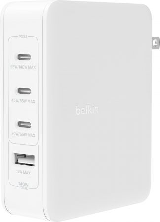 Мережевий зарядний пристрій BELKIN 140Вт 3хUSB-С White (WCH014BTWH) | Фото 5