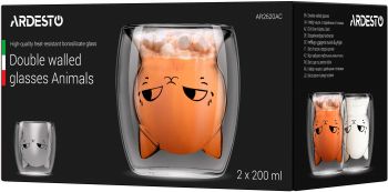 Набор чашек ARDESTO Animals с двойными стенками, 200 мл, 2 шт (AR2620AC) | Фото 4