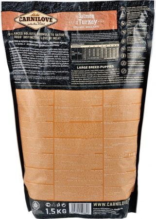 Сухий корм для щенят великих порід Carnilove Salmon & Turkey Large Breed Puppy 1.5 кг (8595602508853) Сухий корм для щенят великих порід Carnilove Salmon & Turkey Large Breed Puppy 1.5 кг (8595602508853) | Фото 2