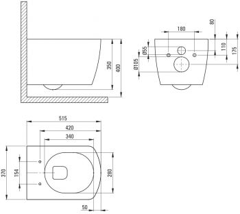 Унітаз підвісний Deante Anemon Zero безободковий, білий (CDZ_6ZPW) | Фото 3