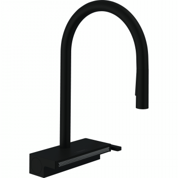 Змішувач Hansgrohe Aquno Select M81 для кухонної мийки, 220мм, поворотний, висувний, чорний матовий(73837670) | Фото 1