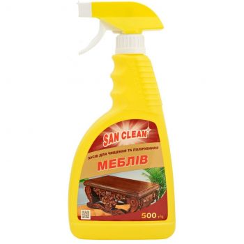 Купить средство для уборки San Clean для полірування мебелів 500 мл розпилювач (4820003540138) | Фото 1