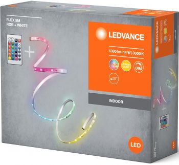 Лента светодиодная LEDVANCE Flex 14W, 1300Lm, 5M RGB 3000K RC (4099854095443) Лента светодиодная LEDVANCE Flex 14W, 1300Lm, 5M RGB 3000K RC (4099854095443) | Фото 4