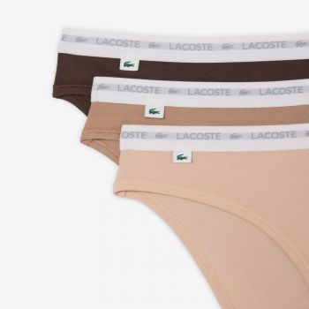 Жіночі труси-сліпи Lacoste 8F1338I87 S 3 шт. нюдові/бежеві/коричневі (8F1338I87TS) | Фото 4