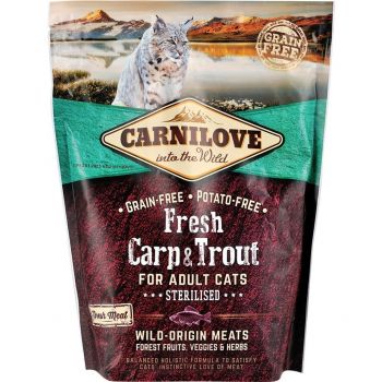 Сухий корм для стерилізованих кішок Carnilove Fresh з коропом і фореллю 0,4 кг (8595602527427) | Фото 1
