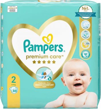 Підгузки PAMPERS Premium Care Mini 4-8кг, 88 шт (8006540857717) | Фото 3