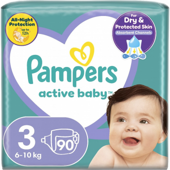 Дитячі підгузки PAMPERS Activebaby Midi Джайнт 90шт (8001090949455) | Фото 1