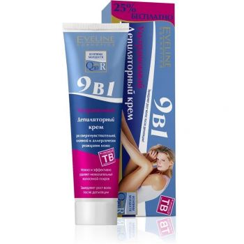 Eveline Cosmetics Крем для депіляції ультрашвидкий Q10+R 9 в 1,125 мл (5901964016302) | Фото 1