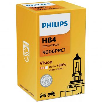 Купить автомобильную лампу Лампа Philips галогенова 12V Hb4 51W P22D Vision +30% (PS_9006_PR_C1) | Фото 1