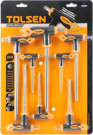 Набір викруток TOLSEN 8шт, Т-подібні, Тorx 10-50, сталь CrV (20061) Набір викруток TOLSEN 8шт, Т-подібні, Тorx 10-50, сталь CrV (20061) | Фото 5