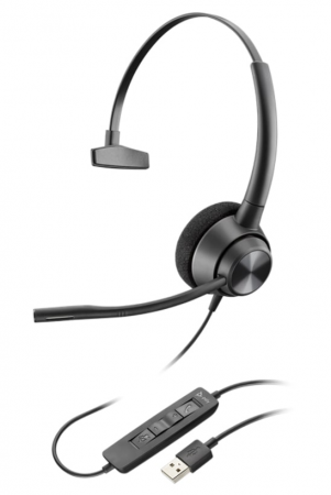 Гарнітура комп'ютерна моно On-ear Poly EncorePro 310, USB-A Black (767G1AA) | Фото 1