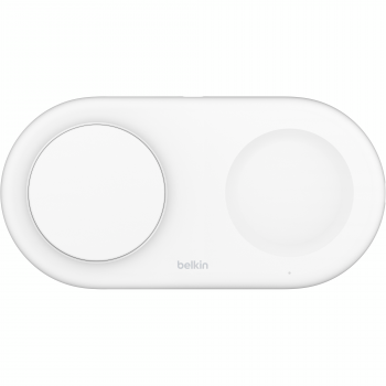 Бездротовий зарядний пристрій BELKIN 2в1 15Вт Pad Qi2 White (WIZ021VFWH) | Фото 1