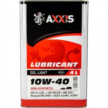 Олива моторна Axxis DZL Light 10W-40 4л (AX-2039) (48021043884) | Фото 1