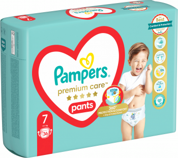 Підгузки-трусики PAMPERS Premium Care Pants Giant Plus розмір 7 17+кг 36шт (8700216339001) | Фото 1