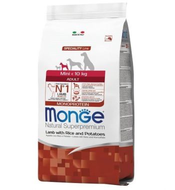 Сухий корм для собак Monge Mini Adult ягня, рис, картопля 7,5 кг(8009470011556) | Фото 1