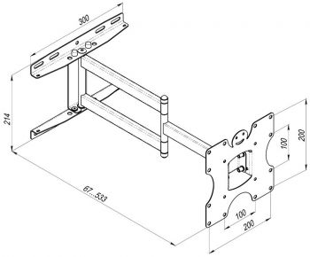 KSL с углом наклона для ТВ 19-43