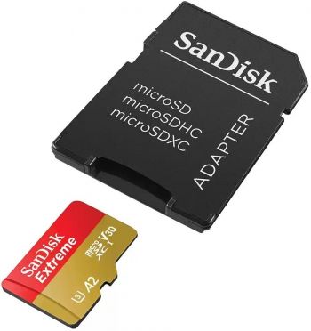 Карта пам`яті SANDISK microSD 128GB C10 UHS-I U3 R190/W90MB/s Extreme Pro V30 + Адаптер SD (SDSQXAA-128G-GN6MA) | Фото 2