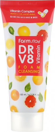 Вітамінна пінка Farmstay Dr-V8 Vitamin Foam Cleansing для очищення шкіри 100 г (8809469775885) | Фото 2
