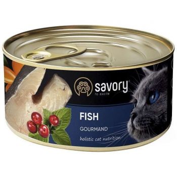 Вологий корм для котів Savory Adult для вибагливих котів Риба 100 г (4820232630631) | Фото 1