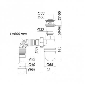 Купить раковину Набір для ванної Adamant Quanto 80, з сифоном Click-Clac (4824296208201) | Фото 3
