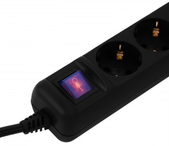 Мережевий подовжувач 2E 3хТип F, 3*1,5мм, 1,5м, black (2E-U03ESM1.5BK) | Фото 5