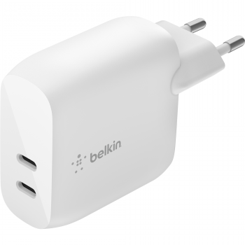 Мережевий ЗП BELKIN 40Вт 2хUSB-С PD White (WCB006VFWH) | Фото 1