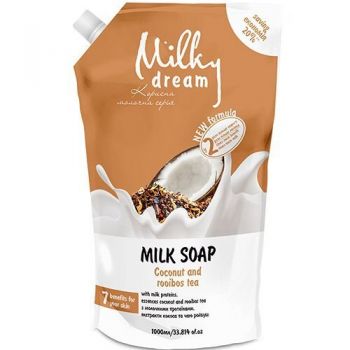 Крем-мило рідке Milky Dream Кокос та Чай Ройбуш дойпак 1л (4820205300448) | Фото 1