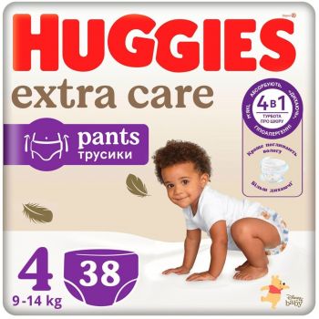 Купить подгузники Підгузки-трусики HUGGIES Extra Care Pants 4 9-14 кг 38 шт (5029053549323) | Фото 1