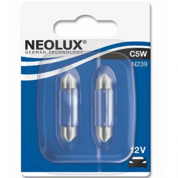 Лампа Neolux розжарювання 12V C5W 5W Sv8.5-8 Standard (2шт) (NE_N239-02B) | Фото 1