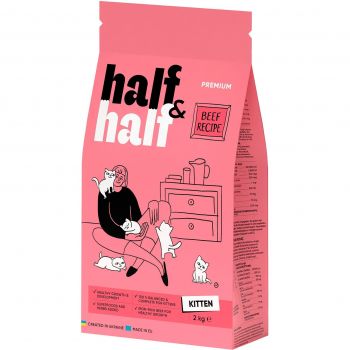 Сухий корм для кошенят Half&Half з яловичиною 2кг (4820261920789) | Фото 1